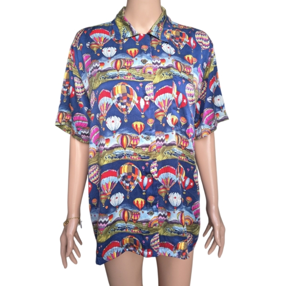 Rare/Limited Nicole Miller 100% Silk Hot Air Balloon Top